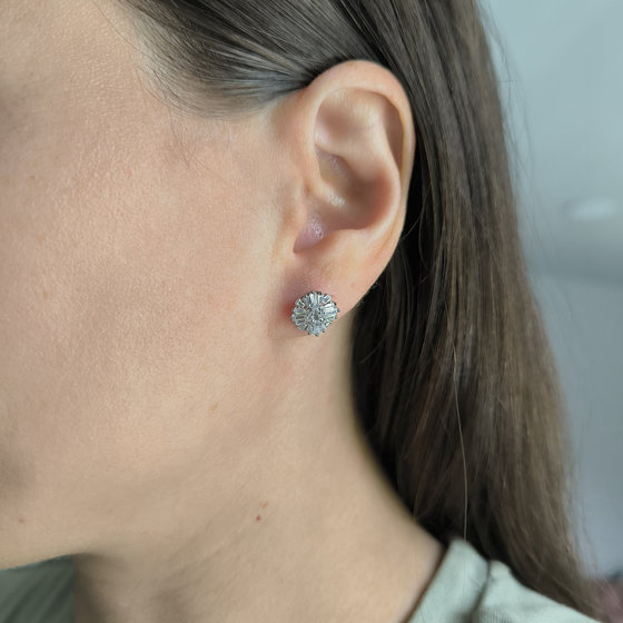 Серебряные серьги с фианитами