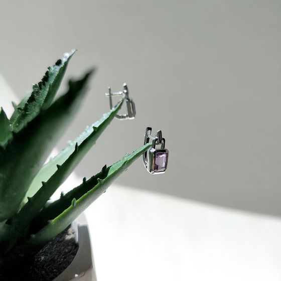 Серебряные серьги с аметистом 2.888ct