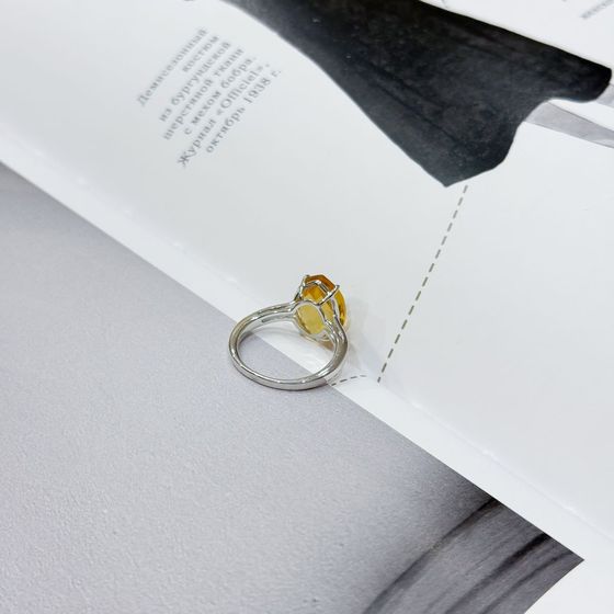 Серебряное кольцо с цитрином nano 5.25ct