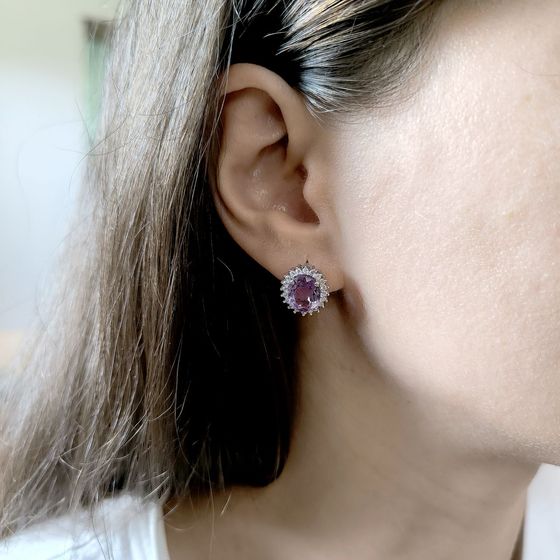Серебряные серьги с аметистом