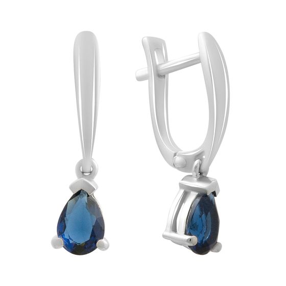 Серебряные серьги с сапфиром nano 1.033ct
