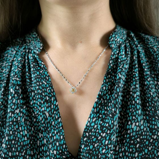 Серебряная подвеска с цитрином nano 0.305ct