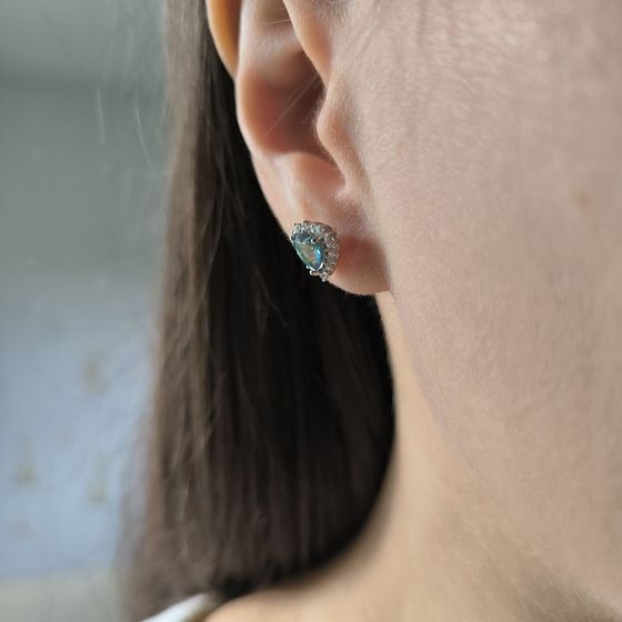 Серебряные серьги с мистик топазом 1.601ct