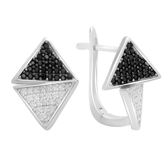 Серебряные серьги с фианитами