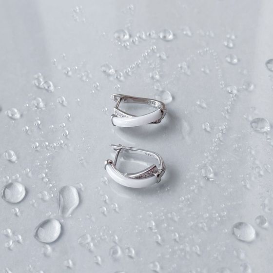 Серебряные серьги с керамикой