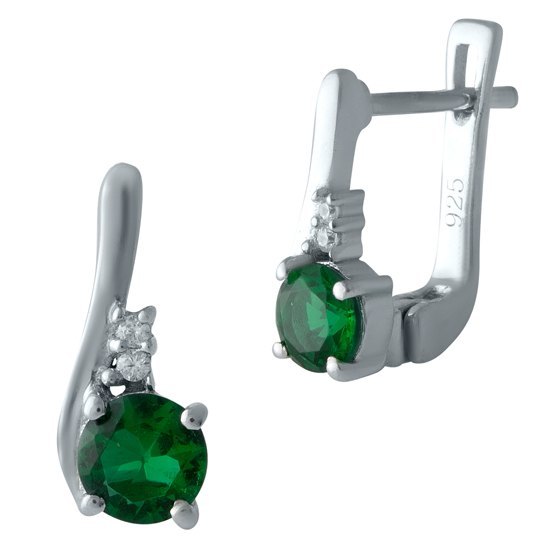 Серебряные серьги с изумрудом nano 0.752ct