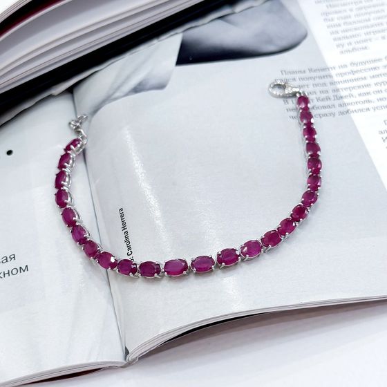 Серебряный браслет с рубином 15.363ct