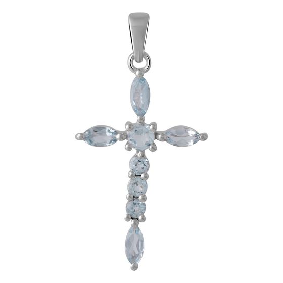 Серебряный крестик с топазом 1.98ct