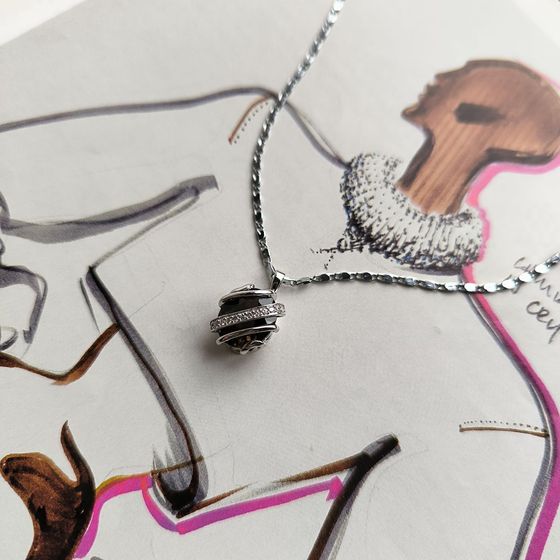 Серебряная подвеска с раухтопазом (дымчатым кварцем) 4.405ct, фианитами