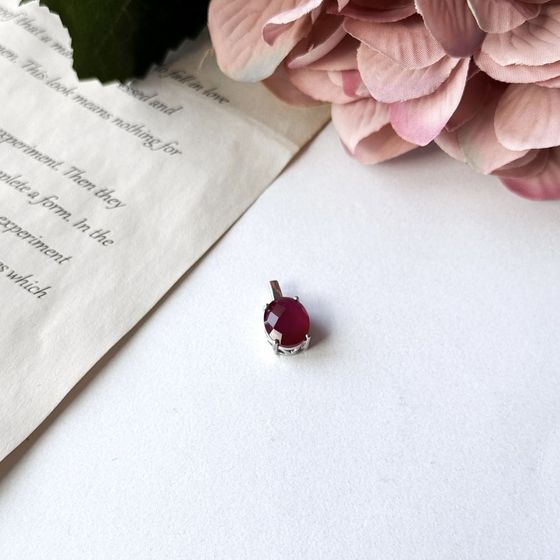 Серебряная подвеска с рубином 3.263ct