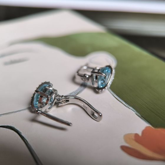 Серебряные серьги с топазом 5.198ct