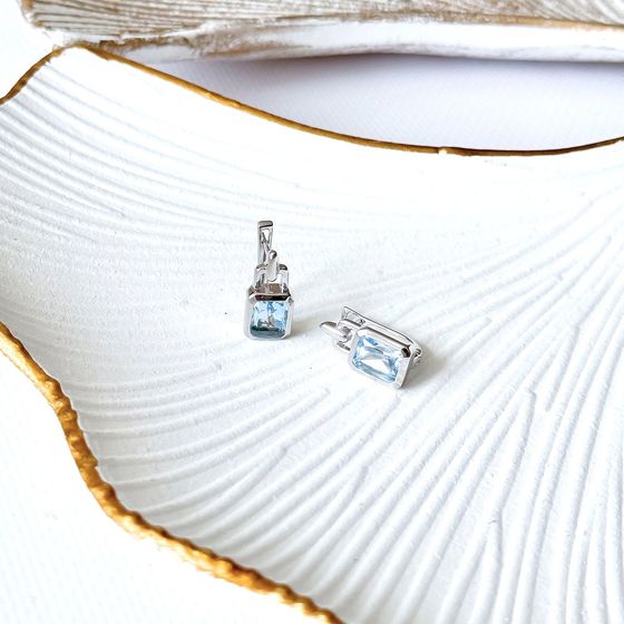 Серебряные серьги с топазом 3.475ct