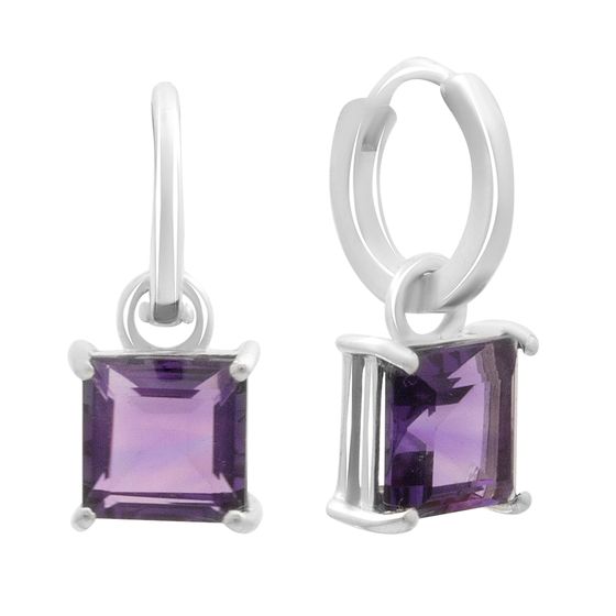 Серебряные серьги с аметистом 4.738ct