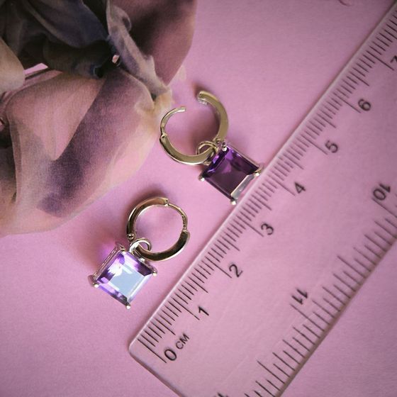 Серебряные серьги с аметистом 4.738ct