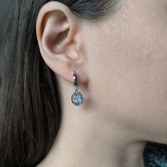 Серебряные серьги с топазом 5.4ct