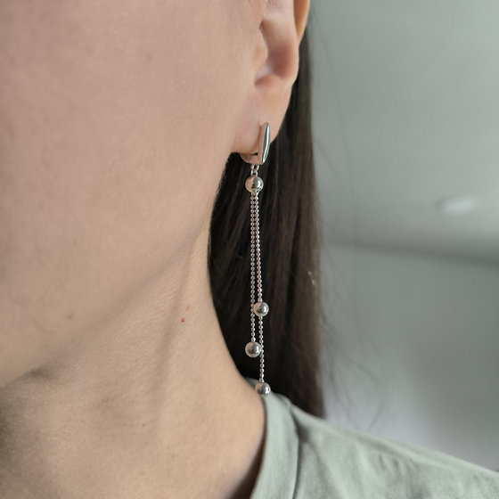 Серебряные серьги без камней