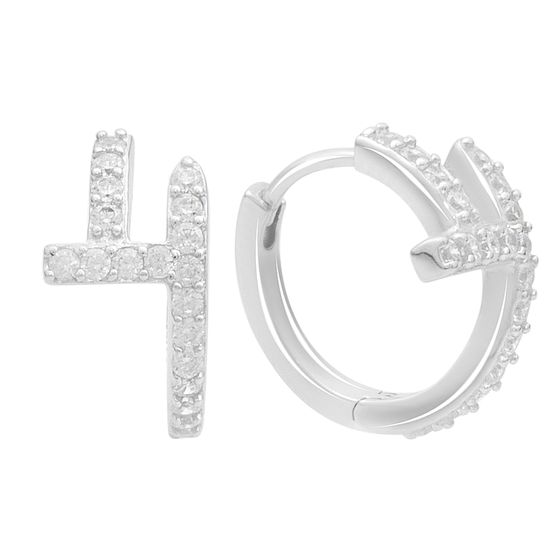 Серебряные серьги с фианитами