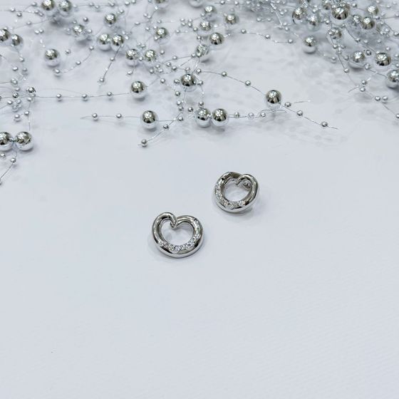 Серебряные серьги с фианитами