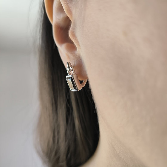 Серебряные серьги с раухтопазом (дымчатым кварцем) 2.808ct