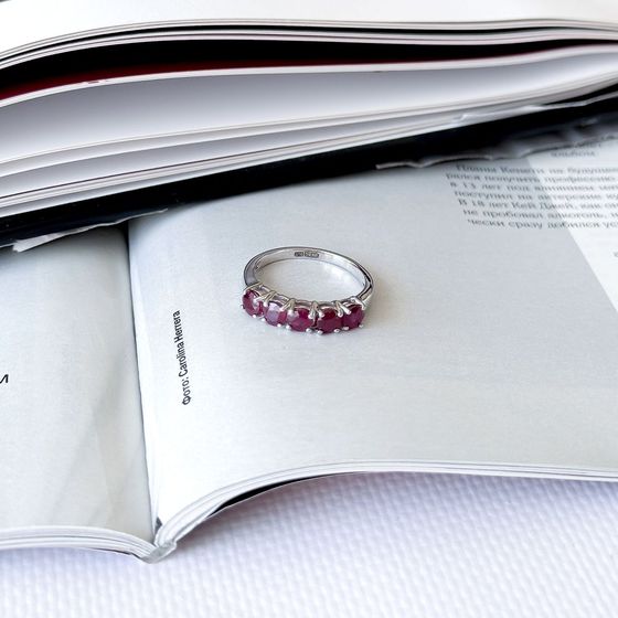 Серебряное кольцо с рубином 1.875ct