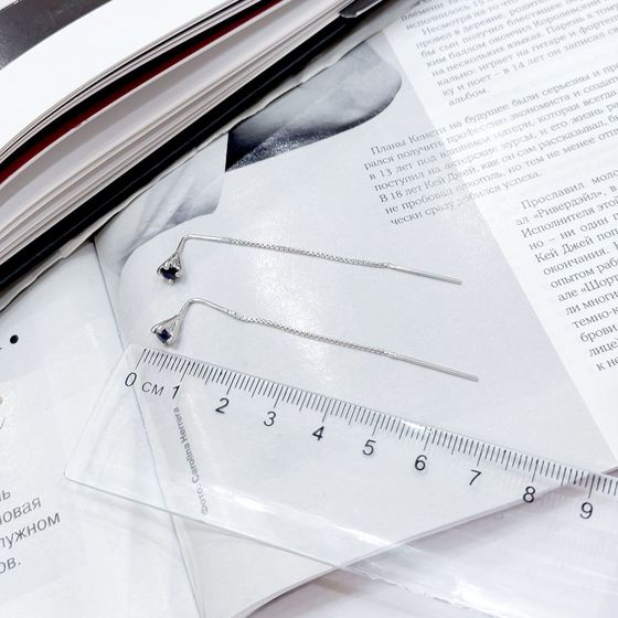 Серебряные серьги с сапфиром 0.81ct