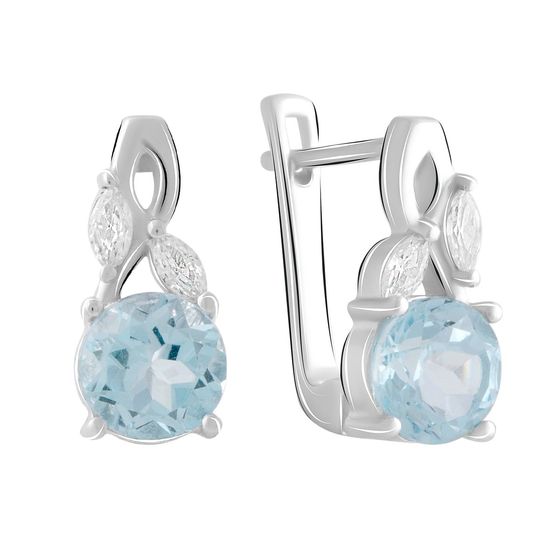 Серебряные серьги с топазом 3.717ct