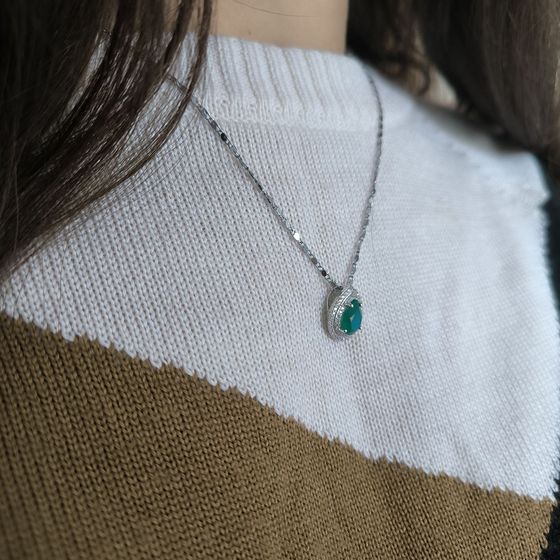 Серебряная подвеска с агатом 2.266ct