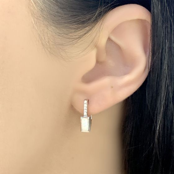 Серебряные серьги с опалом 0.395ct