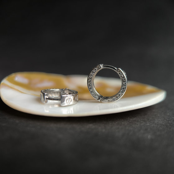 Серебряные серьги с фианитами 0.44ct