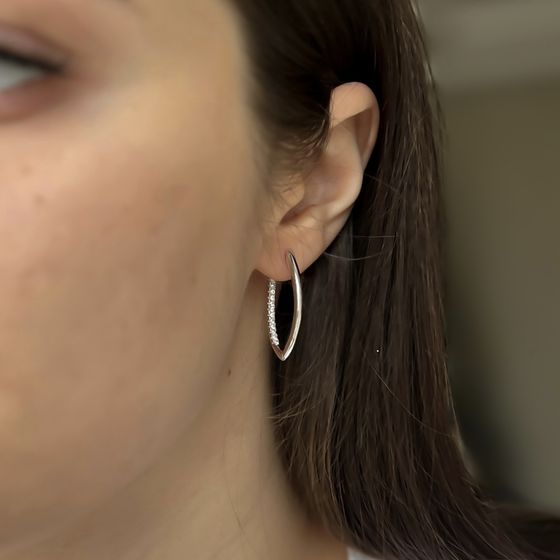 Серебряные серьги с фианитами