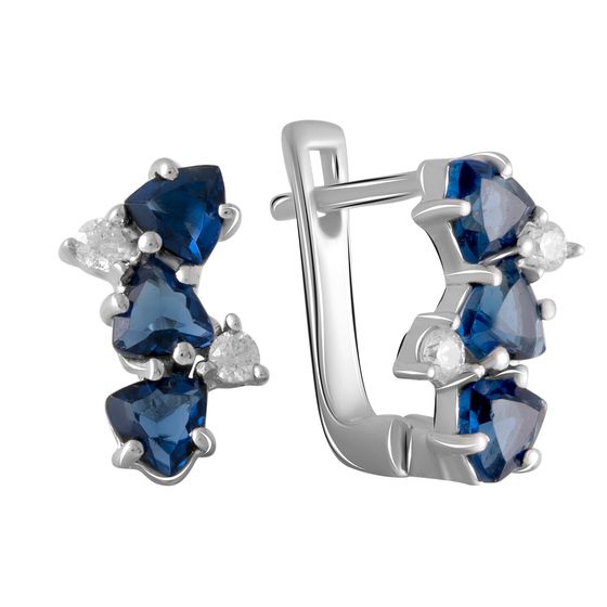 Серебряные серьги с сапфиром nano 1.25ct