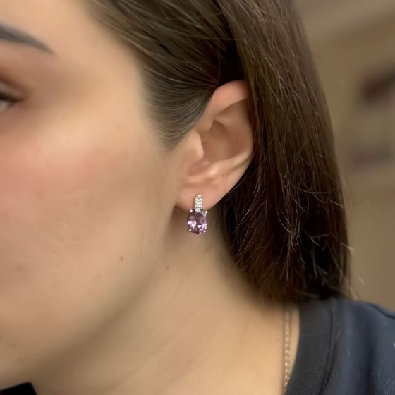 Серебряные серьги с александритом 6.415ct