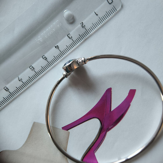 Серебряный браслет с сапфиром 3.171ct, фианитами