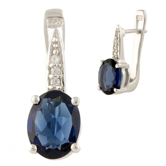 Серебряные серьги с сапфиром nano 3.225ct