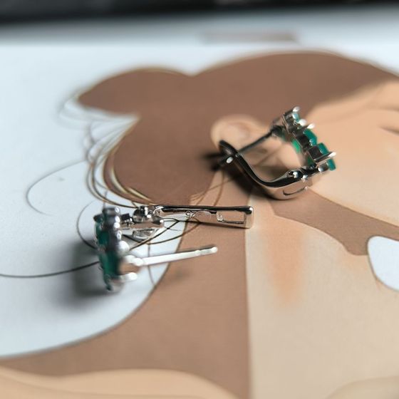 Серебряные серьги с агатом 1.416ct