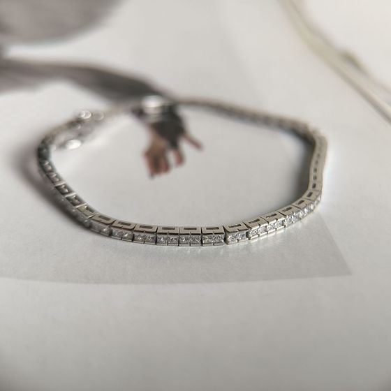 Серебряный браслет с фианитами