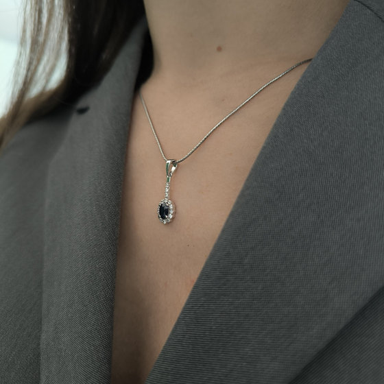 Серебряная подвеска с сапфиром 0.992ct