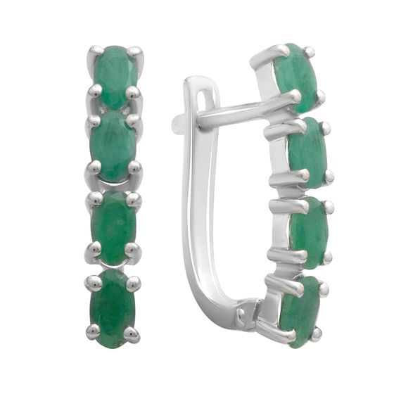 Серебряные серьги с изумрудом 1.675ct