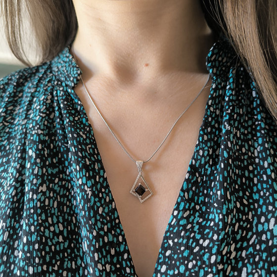 Серебряная подвеска с раухтопазом (дымчатым кварцем) 1.526ct