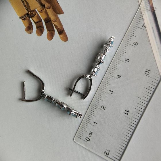 Серебряные серьги с топазом 3.367ct