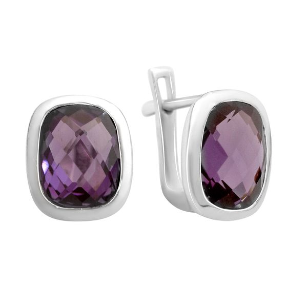 Серебряные серьги с александритом