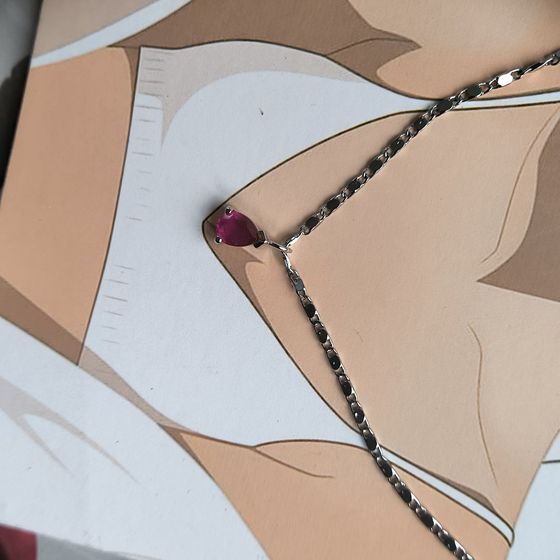Серебряная подвеска с рубином 0.95ct