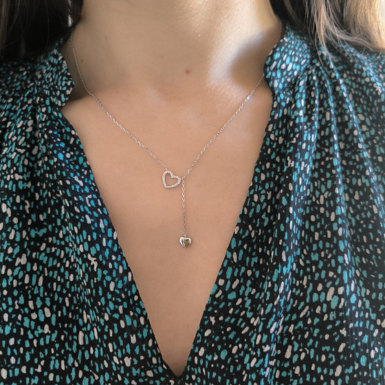 Серебряное колье с фианитами