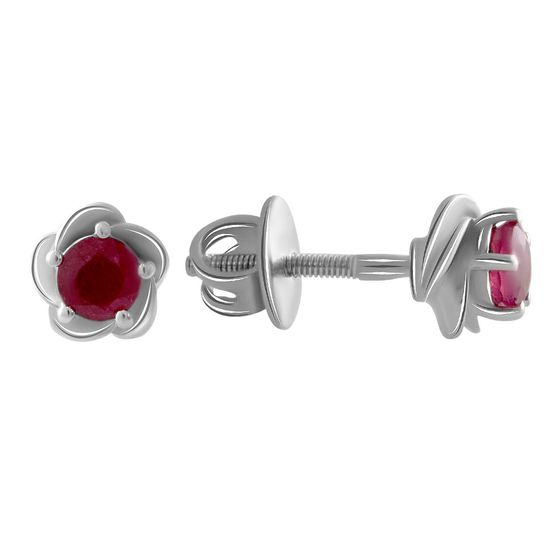 Серебряные серьги с рубином 0.725ct