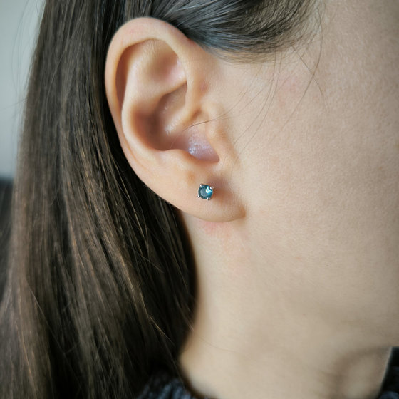 Серебряные серьги с топазом Лондон Блю 0.69ct