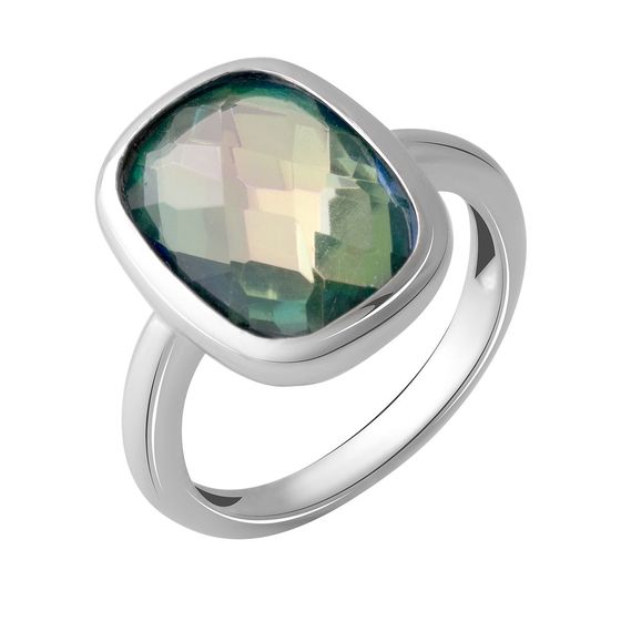 Серебряное кольцо с мистик топазом 4.186ct