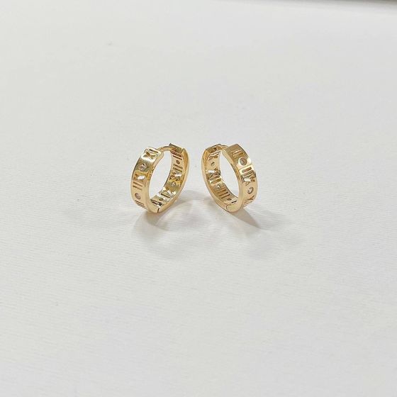 Золотые серьги с фианитами 0.1ct