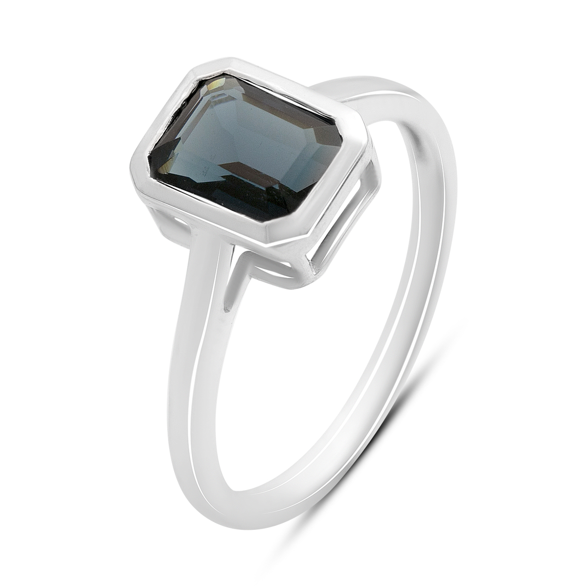 Серебряное кольцо с сапфиром nano 1.488ct