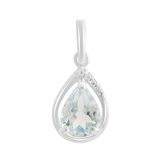 Серебряная подвеска с топазом 1.337ct, фианитами