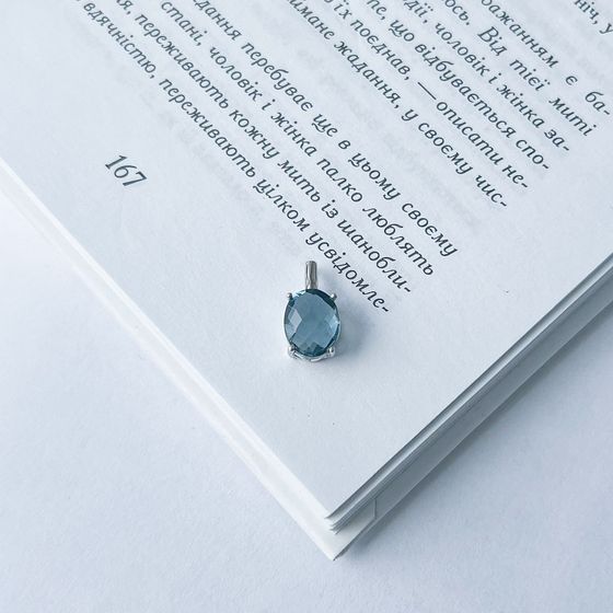 Серебряная подвеска с топазом Лондон Блю 2.045ct